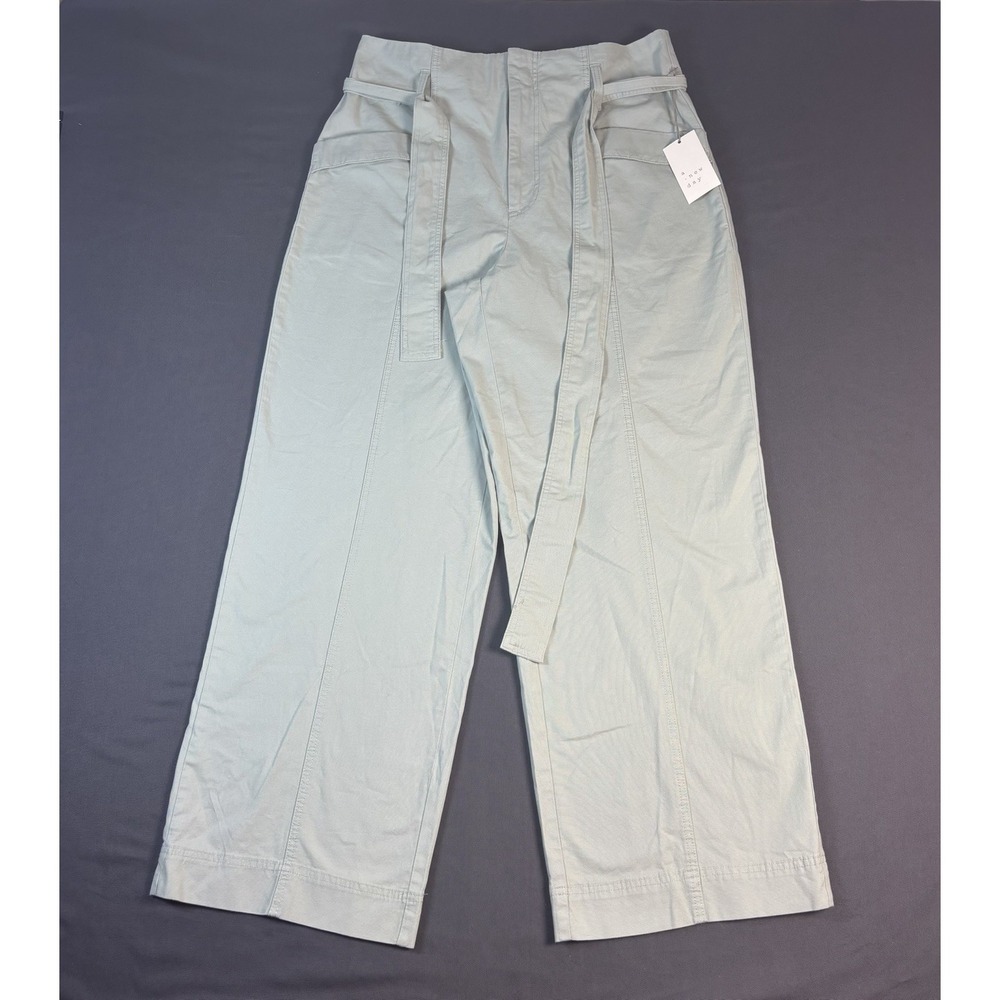 A New Day Womens Black High Rise- Tie Waist Belted Pants Size Large/14